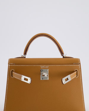 Hermès Mini Kelly II 20cm Bag in Gold Epsom Leather with Palladium Hardware