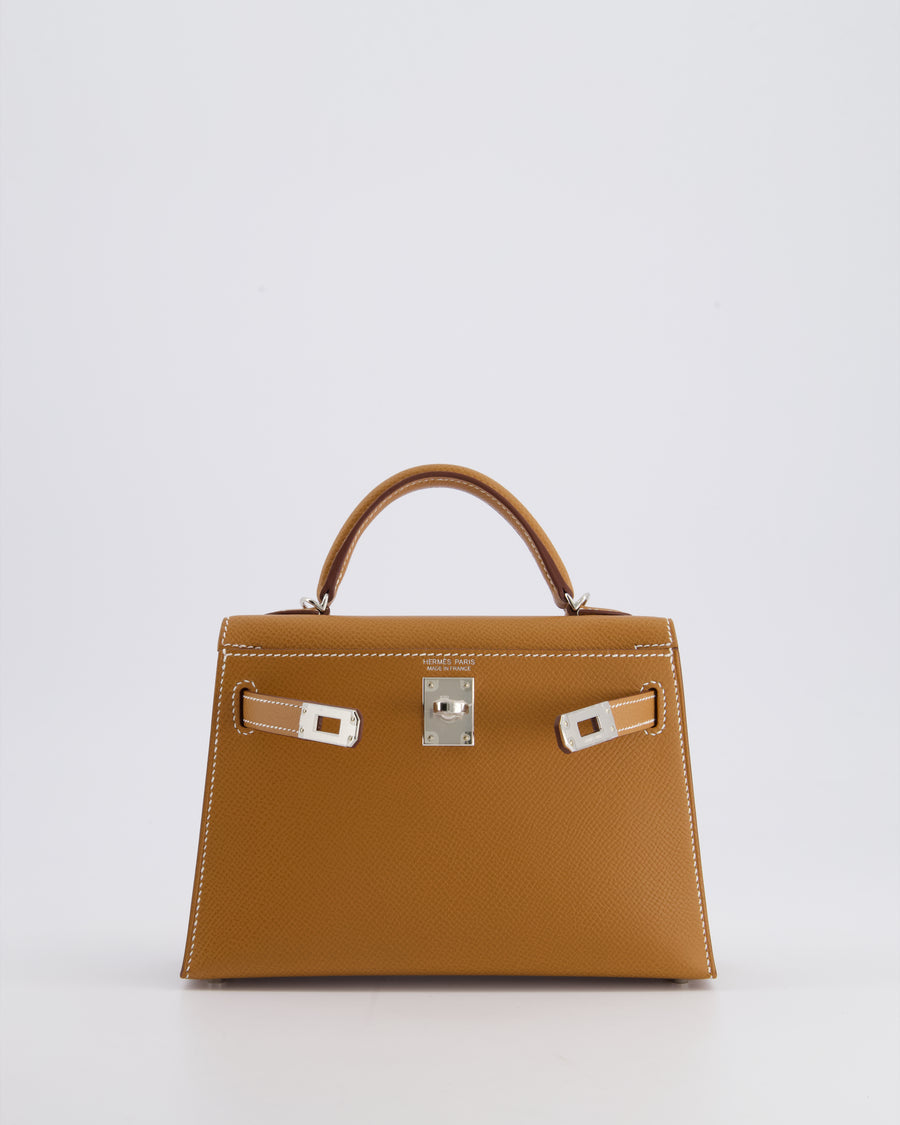 Hermès Mini Kelly II 20cm Bag in Gold Epsom Leather with Palladium Hardware