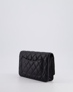 Chanel Black Wallet on Chain Bag in Caviar Leather with Gold Hardware