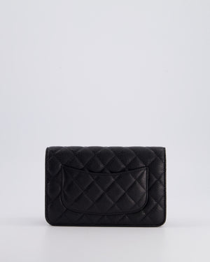 Chanel Black Wallet on Chain Bag in Caviar Leather with Gold Hardware