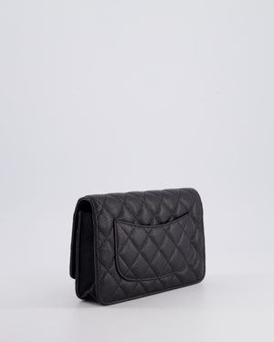 Chanel Black Wallet on Chain Bag in Caviar Leather with Gold Hardware