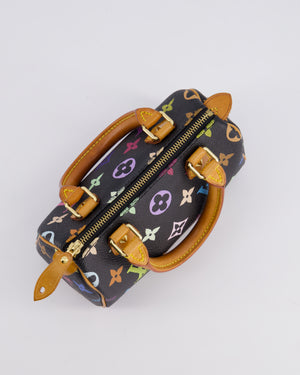 Louis Vuitton X Takashi Murakami Black Mini Monogram Speedy Bag