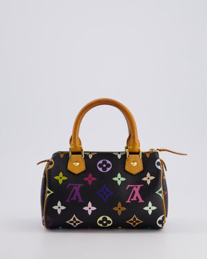 Louis Vuitton X Takashi Murakami Black Mini Monogram Speedy Bag