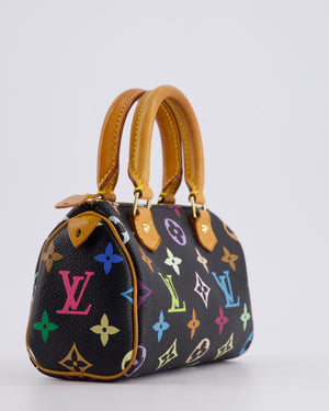 Louis Vuitton X Takashi Murakami Black Mini Monogram Speedy Bag