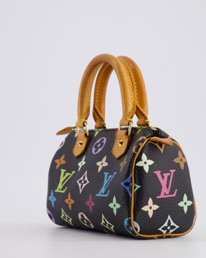 Louis Vuitton X Takashi Murakami Black Mini Monogram Speedy Bag