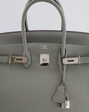 Hermès Birkin 35cm Retourne in Gris Mouette Togo Leather with Palladium Hardware