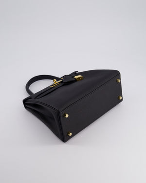 *FIRE PRICE* Hermès Kelly 25cm Retourne Bag in Noir Togo Leather with Gold Hardware