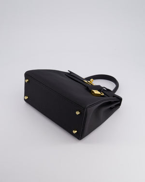 *FIRE PRICE* Hermès Kelly 25cm Retourne Bag in Noir Togo Leather with Gold Hardware