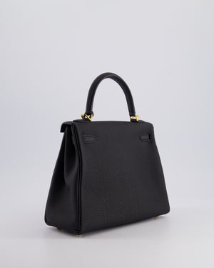 *FIRE PRICE* Hermès Kelly 25cm Retourne Bag in Noir Togo Leather with Gold Hardware