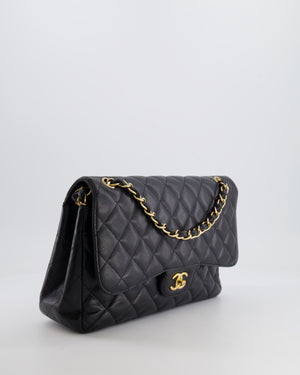 Chanel Black Jumbo Classic Double Flap Bag in Caviar Leather with Gold Hardware RRP £9,540