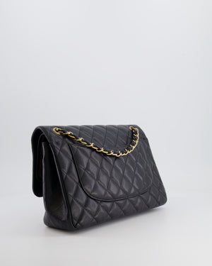 Chanel Black Jumbo Classic Double Flap Bag in Caviar Leather with Gold Hardware RRP £9,540