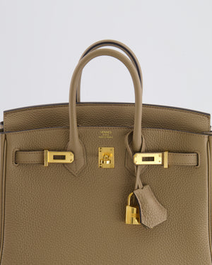 Hermès Birkin 25cm Retourne in Beige Marfa Togo Leather with Gold Hardware