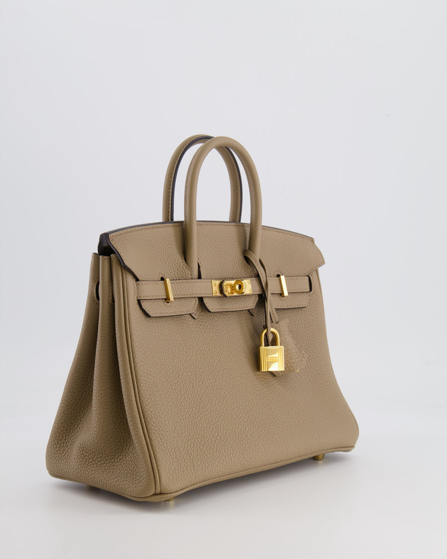 Hermès Birkin 25cm Retourne in Beige Marfa Togo Leather with Gold Hardware