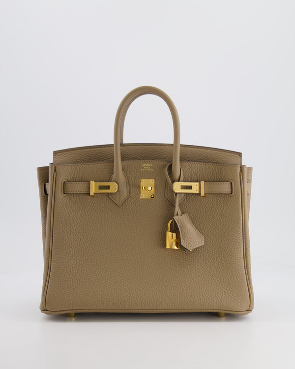 Hermès Birkin 25cm Retourne in Beige Marfa Togo Leather with Gold Hardware