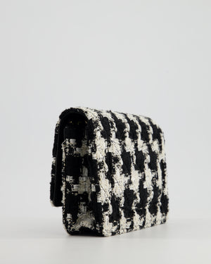 *HOT* Chanel Black 
White Houndstooth Wallet on Chain Bag in Tweed with Champagne Gold Hardware