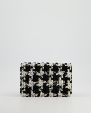 *HOT* Chanel Black 
White Houndstooth Wallet on Chain Bag in Tweed with Champagne Gold Hardware