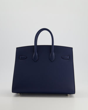 *RARE* Hermès Birkin 25cm Replica Jewelry
 in Bleu Navy Epsom Leather with Palladium Hardware