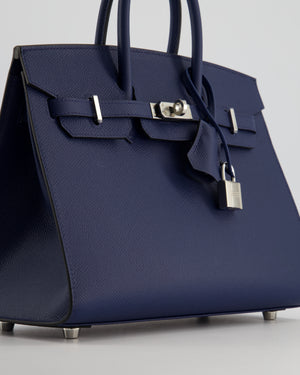 *RARE* Hermès Birkin 25cm Replica Jewelry
 in Bleu Navy Epsom Leather with Palladium Hardware