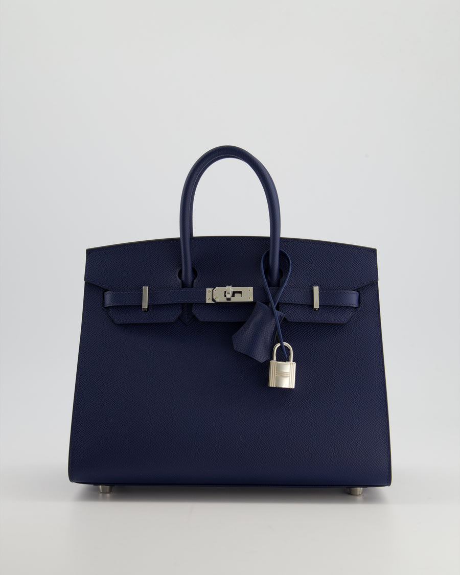 *RARE* Hermès Birkin 25cm Replica Jewelry
 in Bleu Navy Epsom Leather with Palladium Hardware