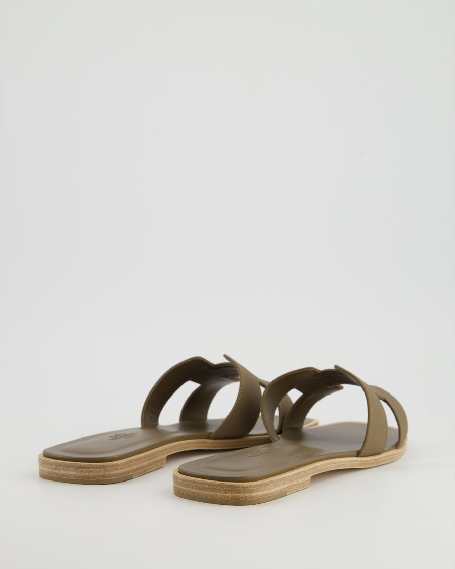 Hermès Etoupe Oran Sandal in Epsom Leather Size EU 39