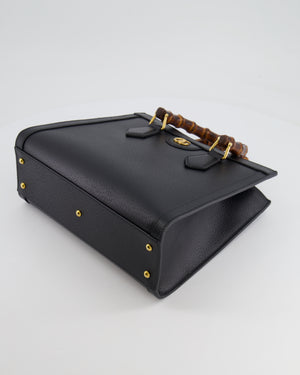 Gucci Black Diana Small Tote Leather Bag with Shiny Antique Gold Hardware 
Bamboo Handle RRP £3,170