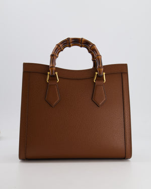 Gucci Brown Diana Small Tote Leather Bag with Shiny Antique Gold Hardware 
Bamboo Handle RRP £3,170