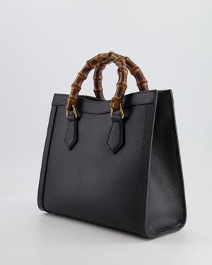 Gucci Black Diana Small Tote Leather Bag with Shiny Antique Gold Hardware 
Bamboo Handle RRP £3,170