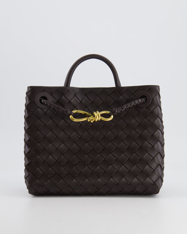 Bottega Veneta Small Andiamo Bag in Brown Fondant Intrecciato Leather with Gold Hardware RRP £3,410