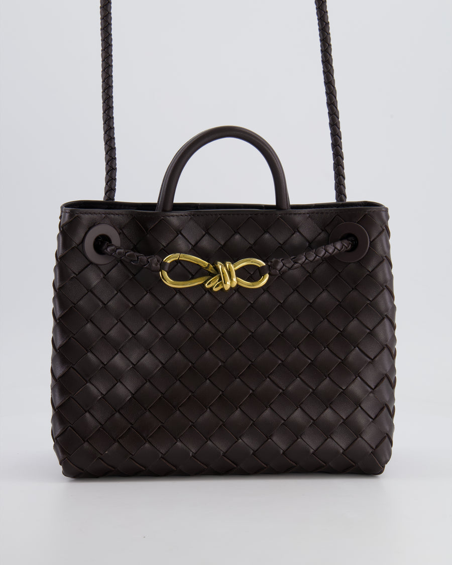 Bottega Veneta Small Andiamo Bag in Brown Fondant Intrecciato Leather with Gold Hardware RRP £3,410