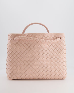 Bottega Veneta Medium Andiamo Bag in Pink Cameo Intrecciato Leather with Gold Hardware RRP £4,030