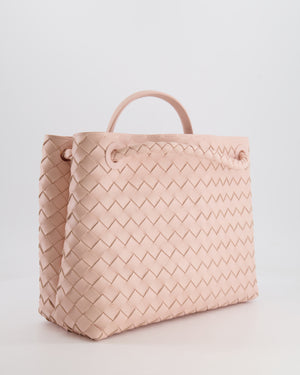 Bottega Veneta Medium Andiamo Bag in Pink Cameo Intrecciato Leather with Gold Hardware RRP £4,030