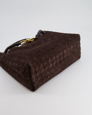 Bottega Veneta Medium Andiamo Bag in Brown Fondant Suede Leather with Gold Hardware RRP £4,030