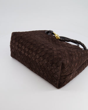 Bottega Veneta Medium Andiamo Bag in Brown Fondant Suede Leather with Gold Hardware RRP £4,030