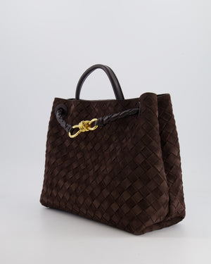 Bottega Veneta Medium Andiamo Bag in Brown Fondant Suede Leather with Gold Hardware RRP £4,030