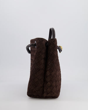 Bottega Veneta Medium Andiamo Bag in Brown Fondant Suede Leather with Gold Hardware RRP £4,030