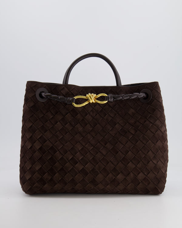 Bottega Veneta Medium Andiamo Bag in Brown Fondant Suede Leather with Gold Hardware RRP £4,030