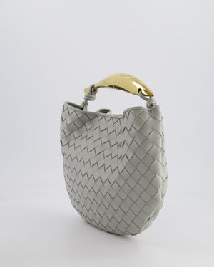 Bottega Veneta Sardine Bag in Agate Grey Intrecciato Leather with Gold Hardware RRP £3,320