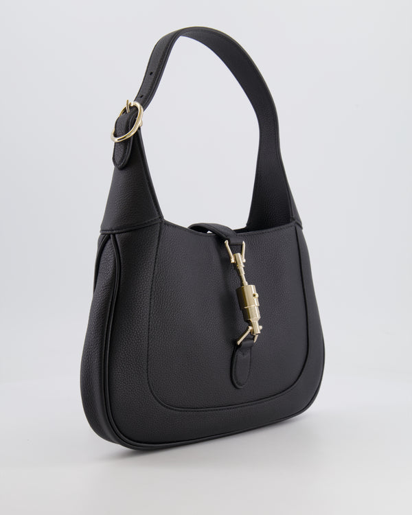 Gucci Black Jackie Small Bag in Grained Leather with Champagne Gold Hardware RRP £2,820