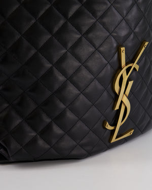 Saint Laurent Black Icare Maxi Shopping Bag in Quilted Lambskin Leather with Gold YSL Logo RRP £3,755