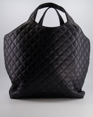 Saint Laurent Black Icare Maxi Shopping Bag in Quilted Lambskin Leather with Gold YSL Logo RRP £3,755