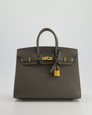 *RARE* Hermès Birkin Bag 25cm in Gris Meyer Epsom Leather with Gold Hardware