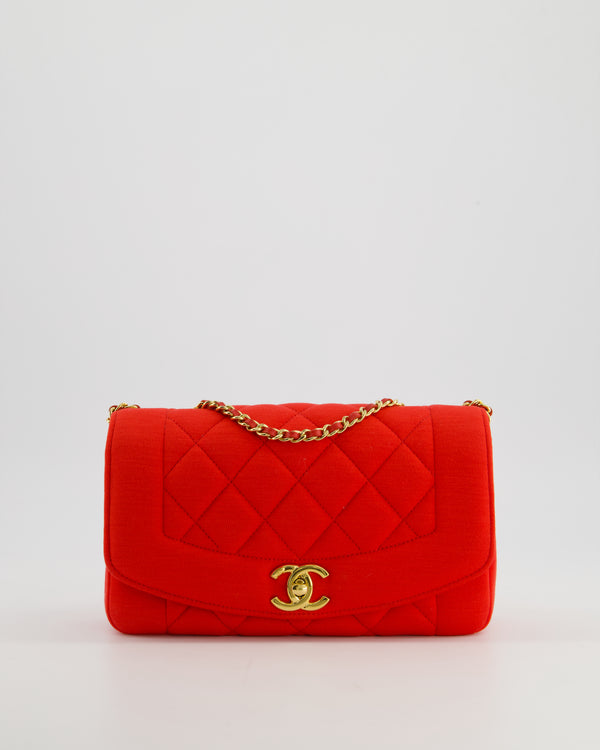 *RARE* Chanel Red Jersey Small Diana Flap Bag in with Gold Hardware