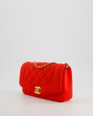 *RARE* Chanel Red Jersey Small Diana Flap Bag in with Gold Hardware