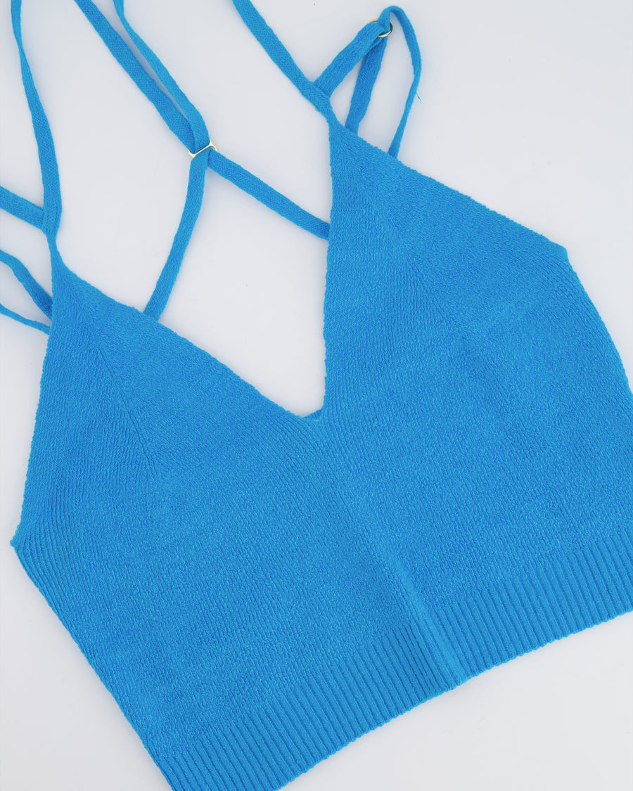 Jacquemus Blue Cropped Top with Back Strap Details FR 36 (UK 8)