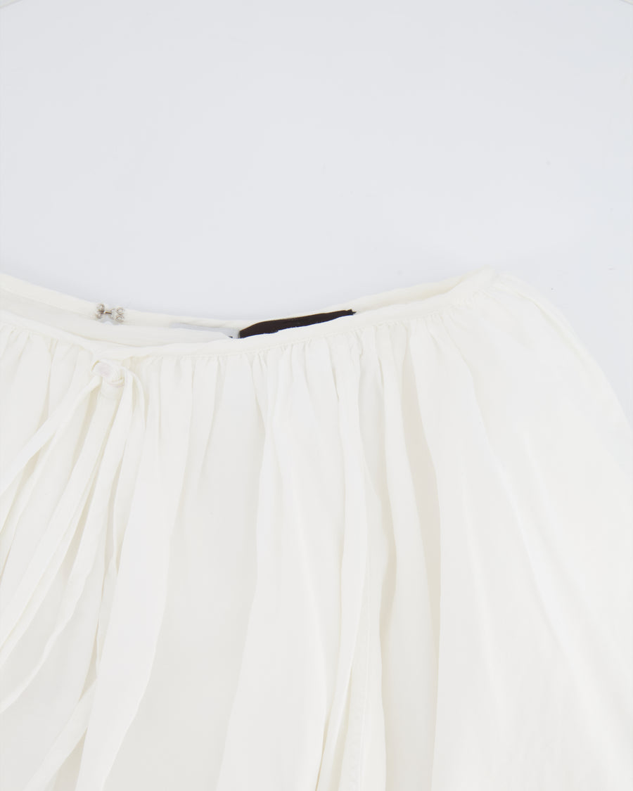 Loewe X Paula
s Ibiza White Linen Strappy Mini Skirt Size FR 36 (UK 8) RRP £1,100