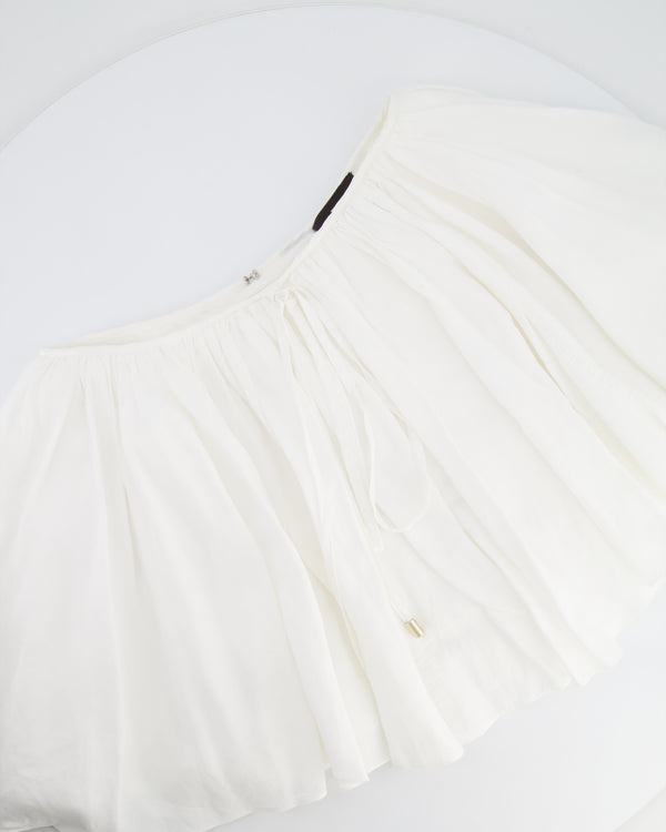 Loewe X Paula
s Ibiza White Linen Strappy Mini Skirt Size FR 36 (UK 8) RRP £1,100