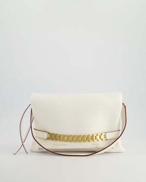 Victoria Beckham Puffy Chain Pouch Bag With Strap In White Leather RRP £1290