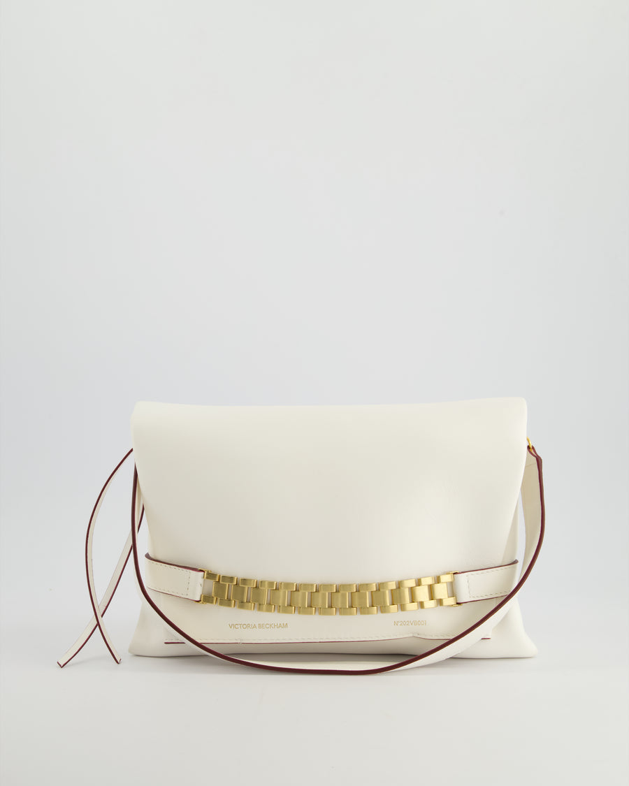 Victoria Beckham Puffy Chain Pouch Bag With Strap In White Leather RRP £1290