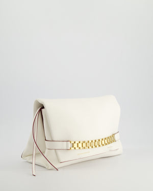 Victoria Beckham Puffy Chain Pouch Bag With Strap In White Leather RRP £1290