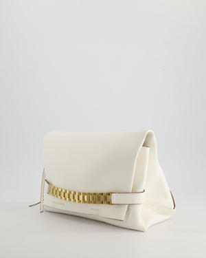 Victoria Beckham Puffy Chain Pouch Bag With Strap In White Leather RRP £1290